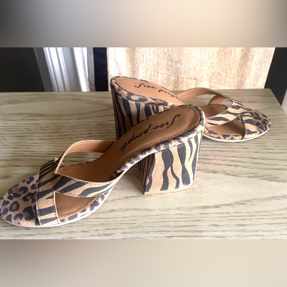 Free People animal print heels